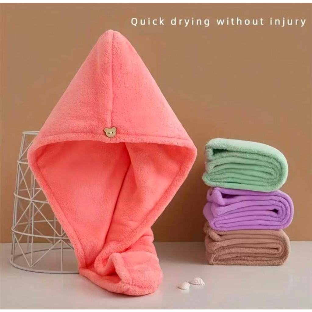 Toalha De Cabelo Banho, Toalha Grossa Mágica Para Secar Cabelo De Microfibra Grossa Touca Pós.Cores Sortidos em Oferta na Shopee