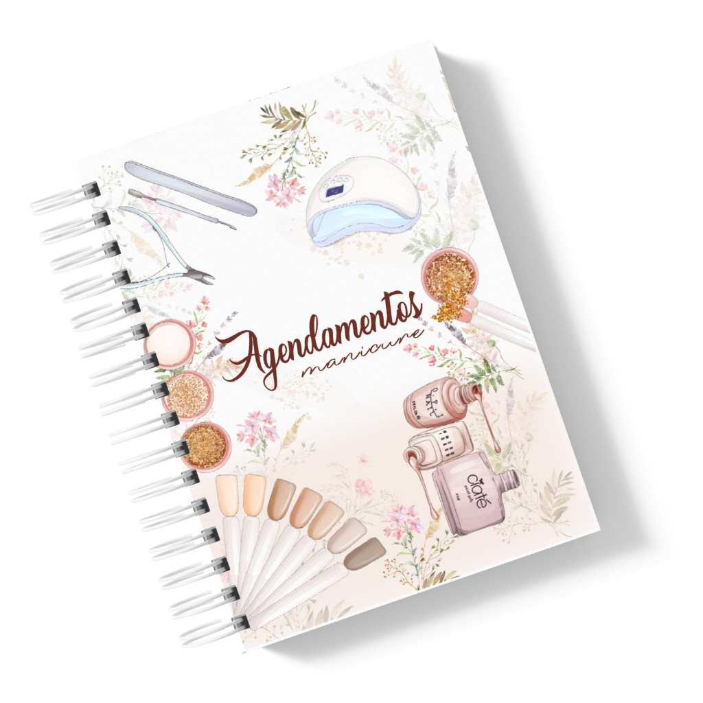 Agendamentos Manicure 2026 Capa Dura Clientes Serviços  Controle Financeiro