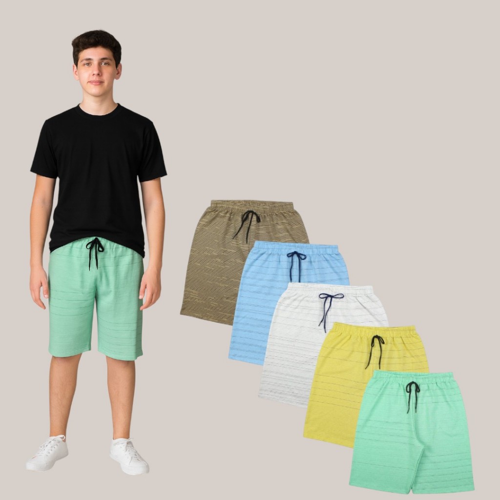 Kit 3 Bermudas Infantil Juvenil de Moletom Para Menino Algodão