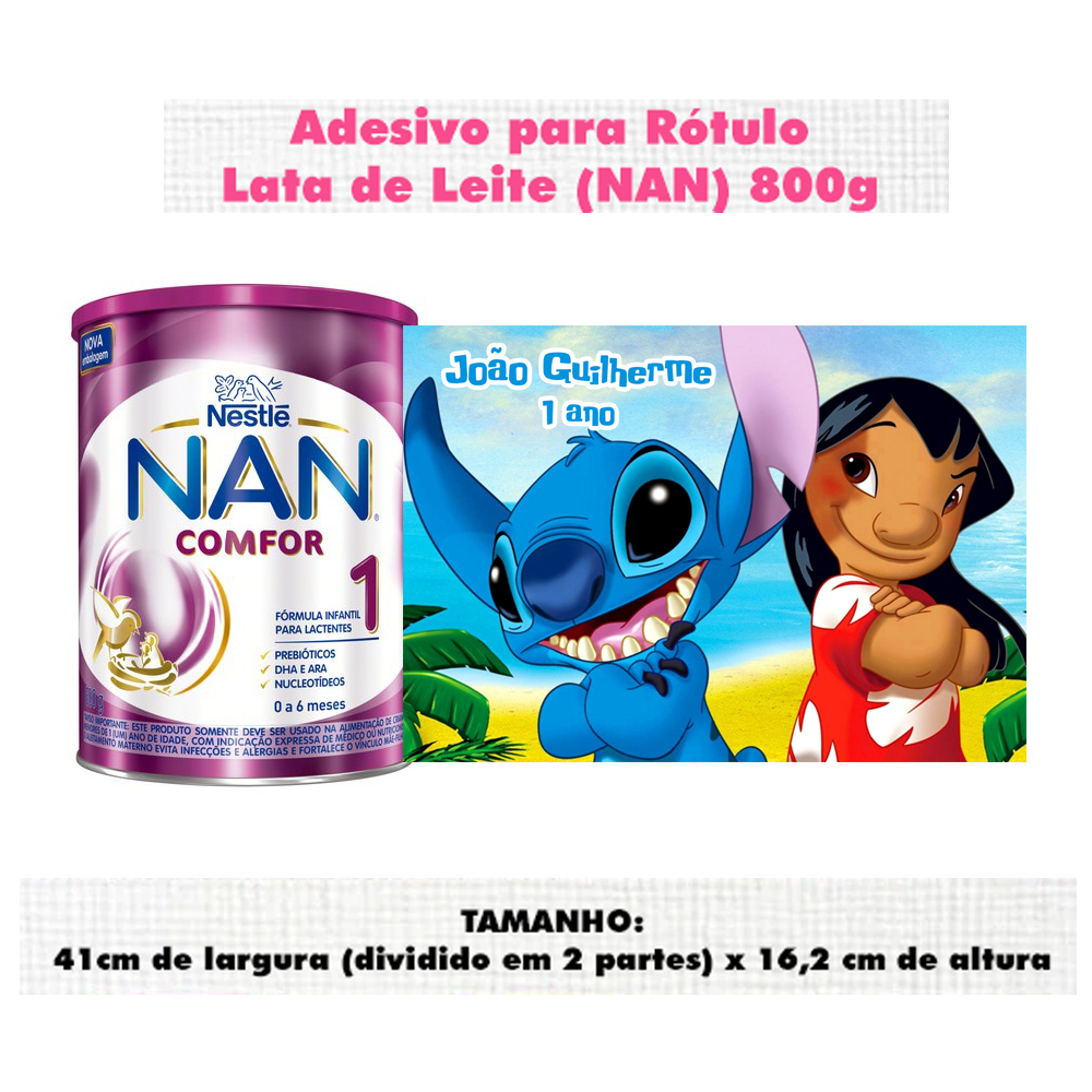 Adesivo Personalizado p/ Lata de Leite NAN 800g