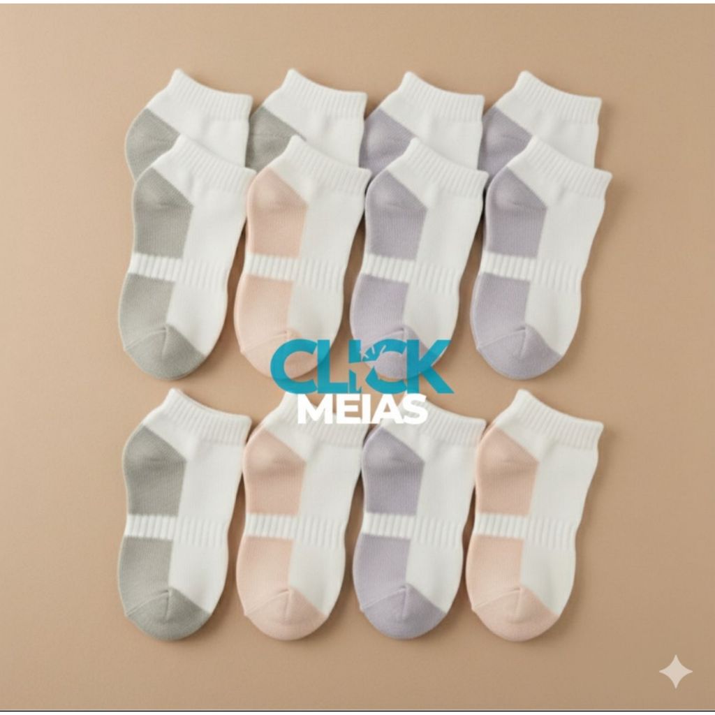 Meia Feminina ou Masculina Soquete 100% Algodão em Oferta na Shopee