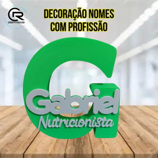Placa Decorativa Personalizada com Letra grande Nome e Profissão 3D – Presente Criativo e Exclusivo