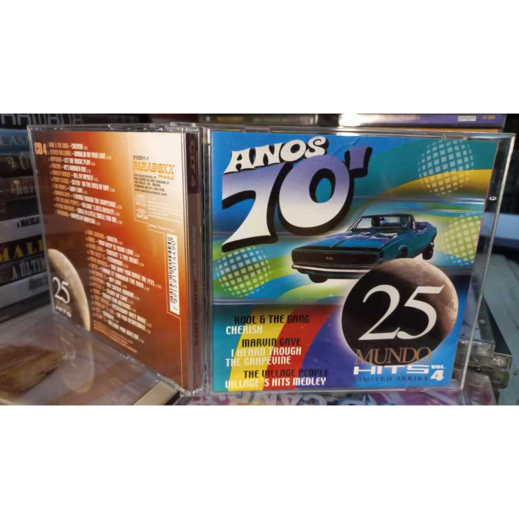 cd anos 70' mundo hits 25 Sucessos CD 04 -Paradoxx -Excelente - Kool Cherish Marvin Gaye The village People Nikita
