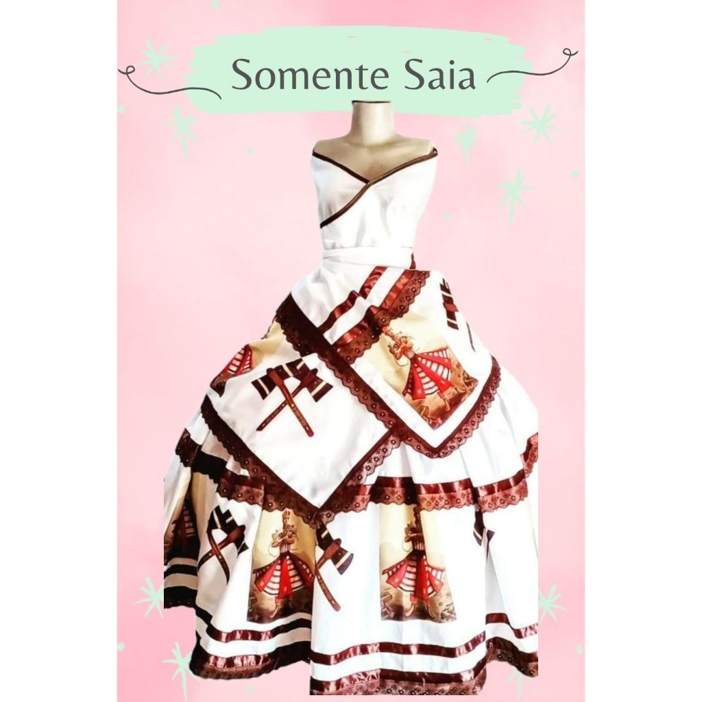 SAIA XANGO IMAGEM MARROM - SAIA ORIXÁ, CABOCLO, BOIADEIRO, SANTO, POMBOGIRA, CIGANA UMBANDA E CANDOMBLÉ
