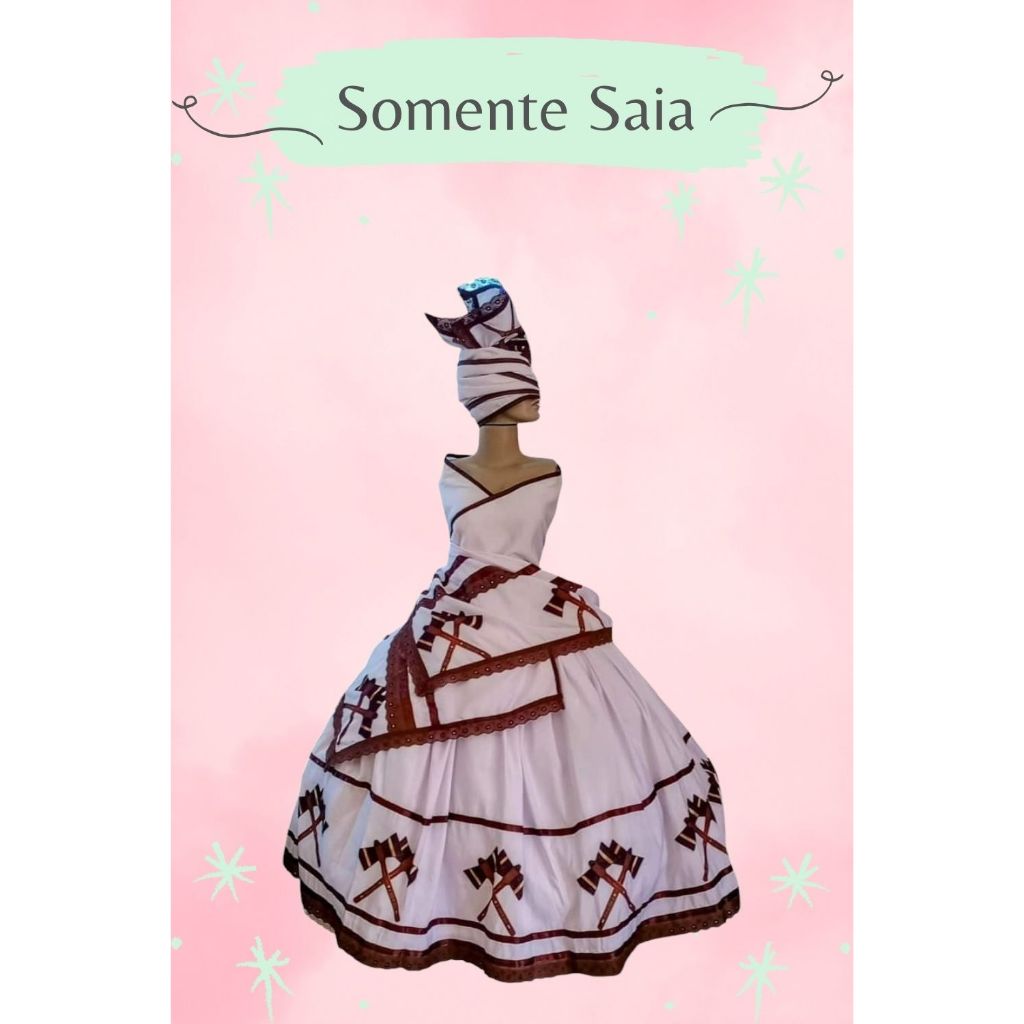 SAIA XANGO SÓ MACHADO MARROM - SAIA ORIXÁ, CABOCLO, BOIADEIRO, SANTO, POMBOGIRA, CIGANA UMBANDA E CANDOMBLÉ