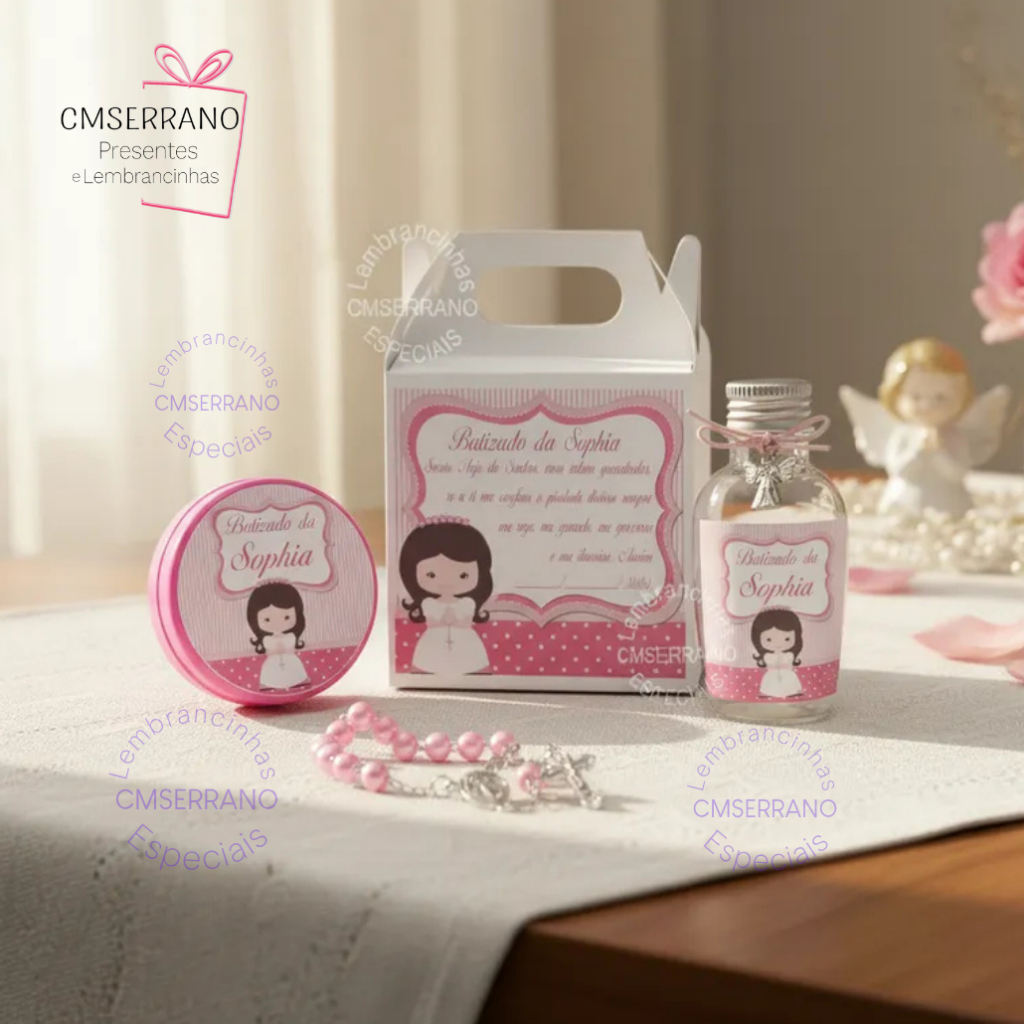 25 Lembrancinha Batizado Primeira Comunhão Eucaristia Crisma Personalizado Mini Terço Pingente