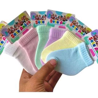 Kit 6 Pares Meias Bebê RN Recem Nascido Essencial p/ Enxoval e Saída Maternidade 0-9 meses em Oferta na Shopee