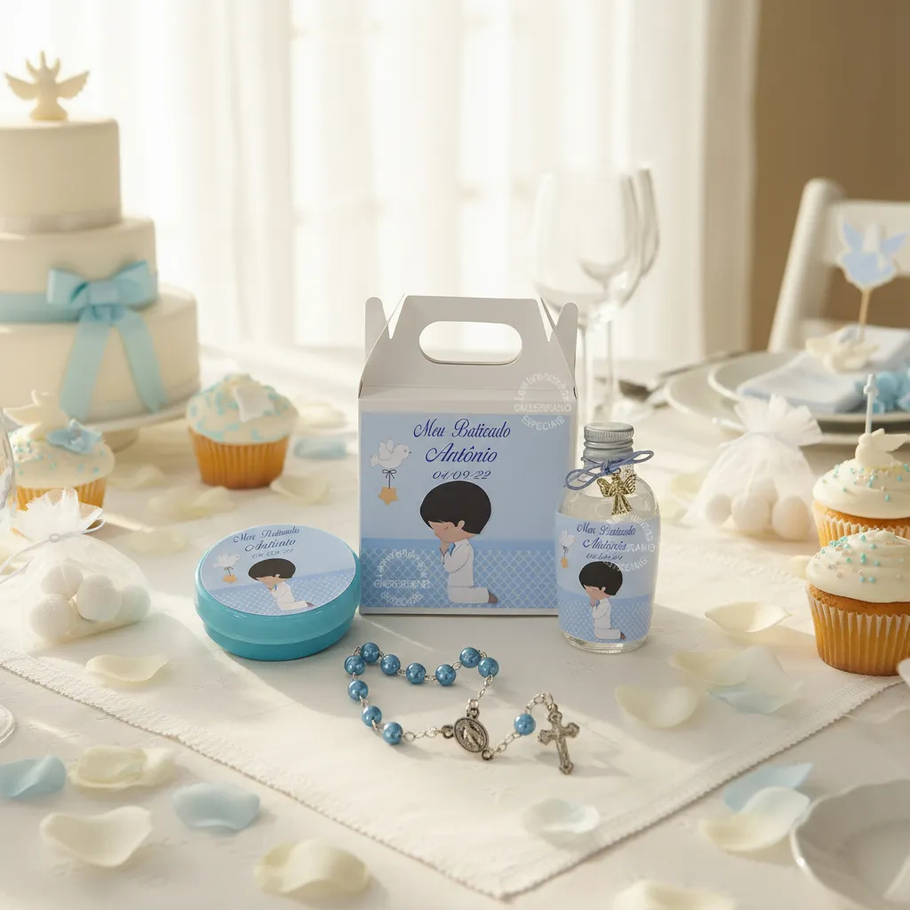 12 Lembrancinha Batizado 1ª Comunhão Eucaristia Crisma Casamento Personalizado Mini Terço Tercinho