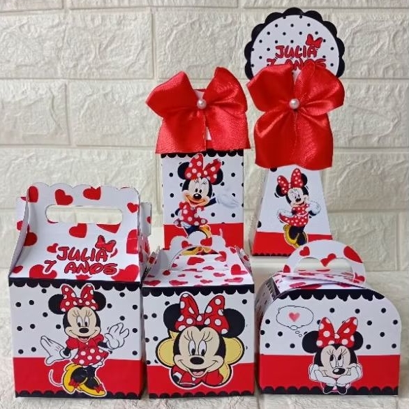 Kit Personalizados MINNIE VERMELHA ( PEGUE E MONTE ) Lembrancinha Personalizada Festa Infantil Mimos Aniversário