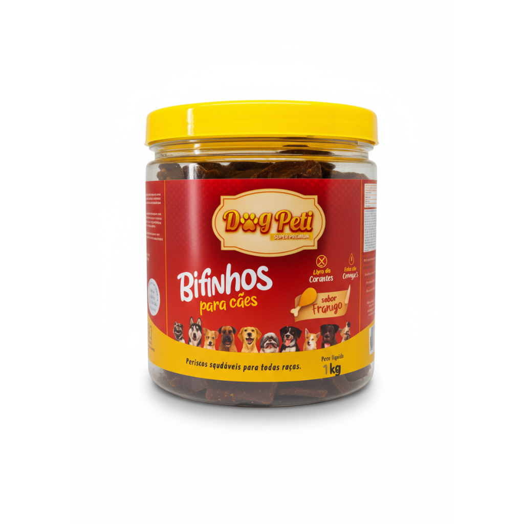 Petisco Macio Para Cães Super Premium Dog Peti Sabor Frango 1kg Entrega Rapida Pet