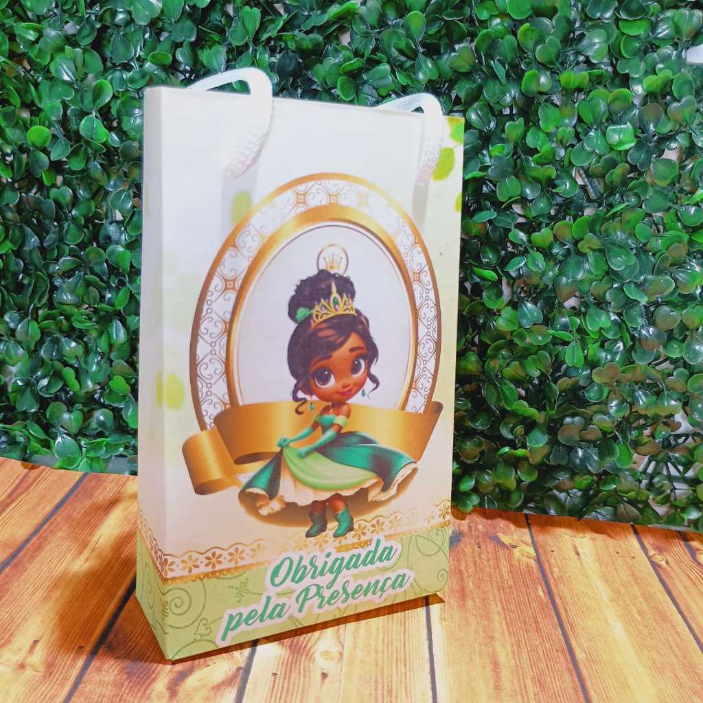Sacolinha Surpresa Personalizada Princesa Tiana, A Princesa e o Sapo (PEGUE E MONTE)