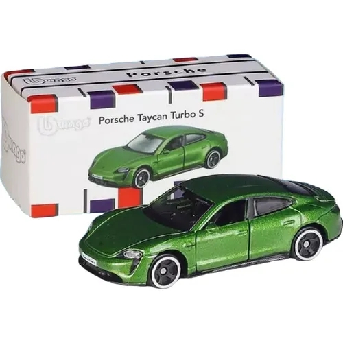 Bburago Porsche Taycan Turbo S – Miniatura Elétrica 1:64 Original Colecionável