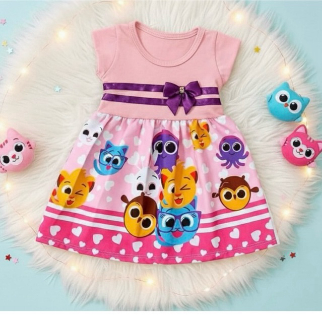 Vestido de Bebê menina personagem tematíco festa mesversario roupa de bebe tematíca em Oferta na Shopee