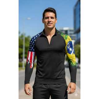 CAMISA BLUSA COM PROTEÇAO UV BRASIL em Oferta na Shopee