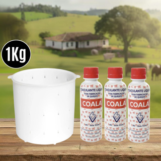 Cx c/ Forma 1kg + 03 Coalhos Líquido Coala 200ml Coagulantes de Queijo Minas Frescal e Requeijão em Oferta na Shopee