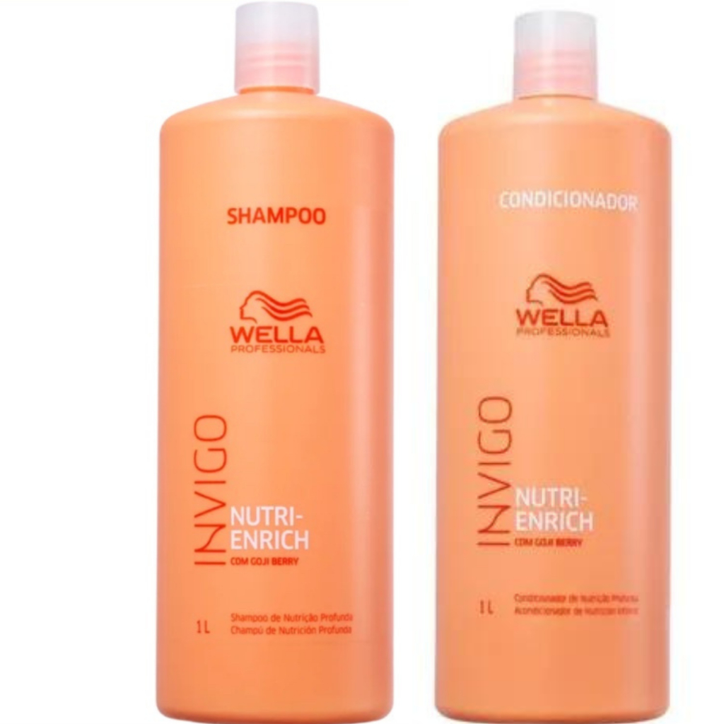 Kit Wella Invigo Nutri-Enrich Shampoo e Condicionador 1 litro Salon Duo 2 Produtos!