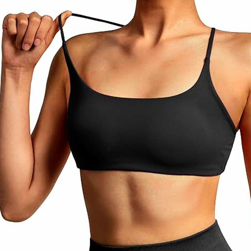 Top Preto Com Bojo Academia Fitness Duplo com Bojo Removivel Feminino Corrida Moda