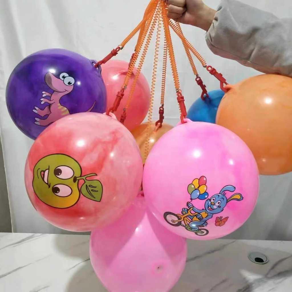 Kit 30 Bolas De Vinil Cordão Mola Inflável Sortidos Lembrancinha Infantil