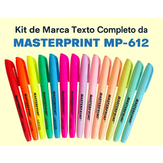 Kit Marca Texto Masterprint MP-612 Completo– 12 Cores (06 Neon + 06 Pastel) em Oferta na Shopee