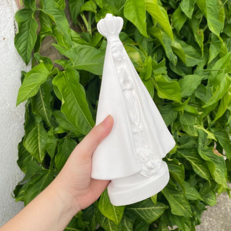 kit 1 Nossa Senhora Aparecida + 1 Anjo da Guarda de 20cm Gesso Cru em Oferta na Shopee