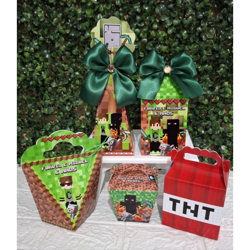 kit Caixinhas Minecraft/Gamer/Athos e Cadres. Lembrancinha de Festa Aniversário(FAZEMOS TDS IDADES)