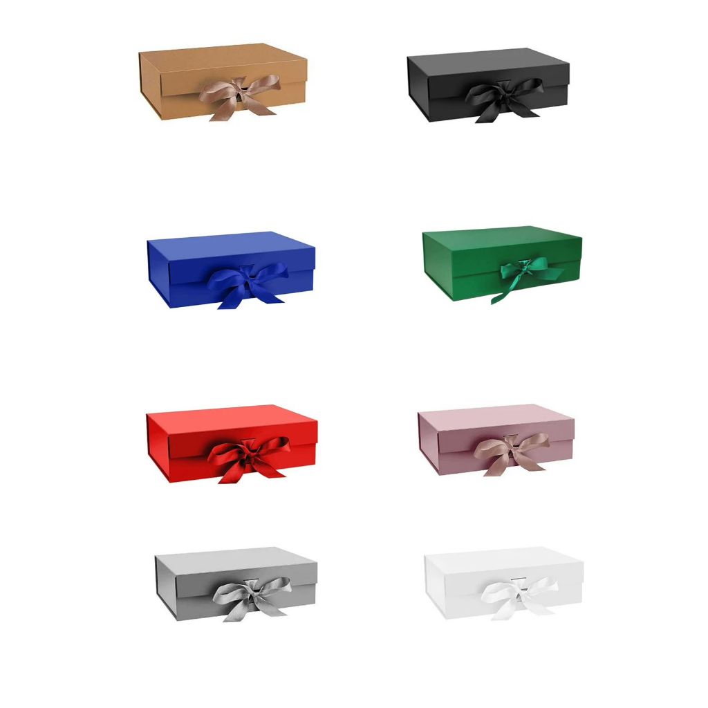 Caixa Presente Dobravél Rígida De Papel E Cetim Poder Escolher Cores E Tamanho - 1 Unidade em Oferta na Shopee