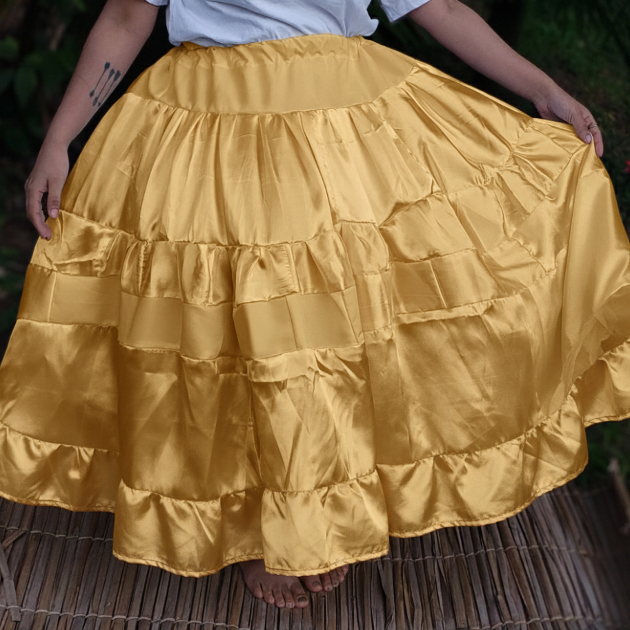 Saia de babados, cetim - diversas cores - Umbanda, candomblé, roupas de santo.