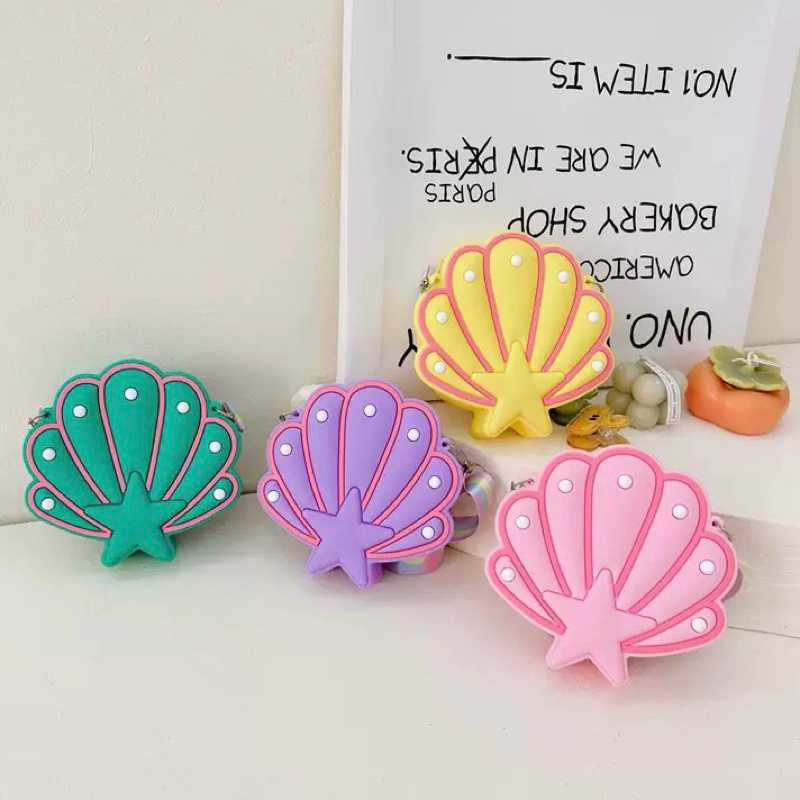 Bolsa Infantil em Silicone Tipo Transversal Para Crianças Concha Novo em Oferta na Shopee