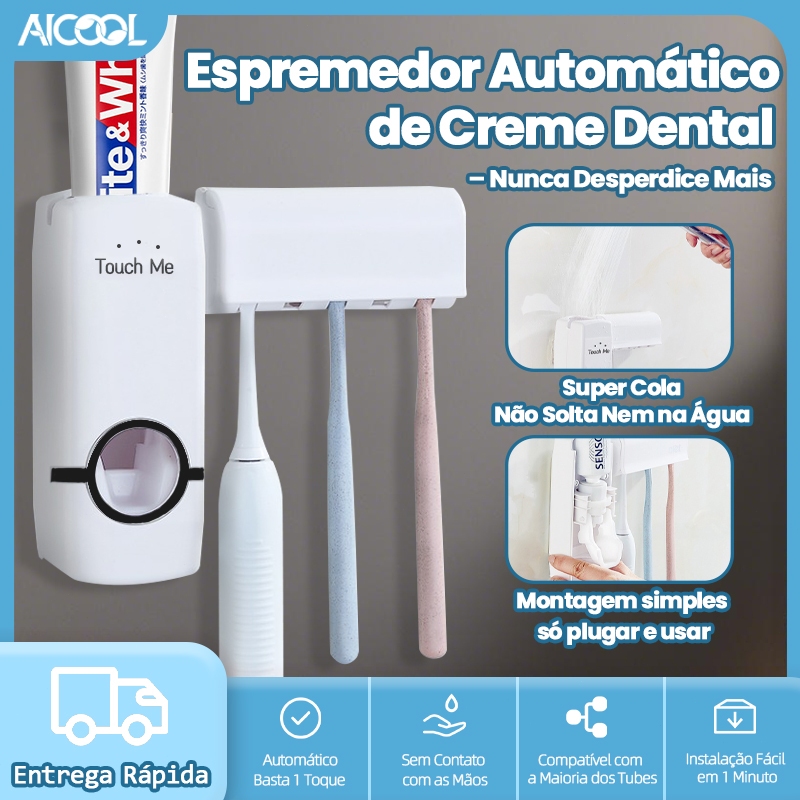 AICOOL porta escova de dente porta escova de dente e pasta suporte para escova de dente