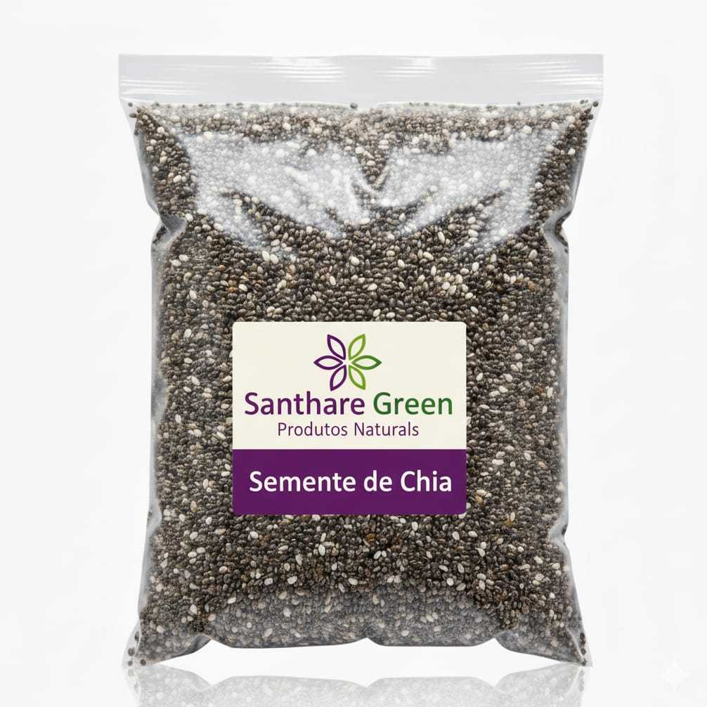 Semente de Chia Preta Premium 1Kg | Santhare Green 🌿 Natural, Pura e Versátil em Oferta na Shopee