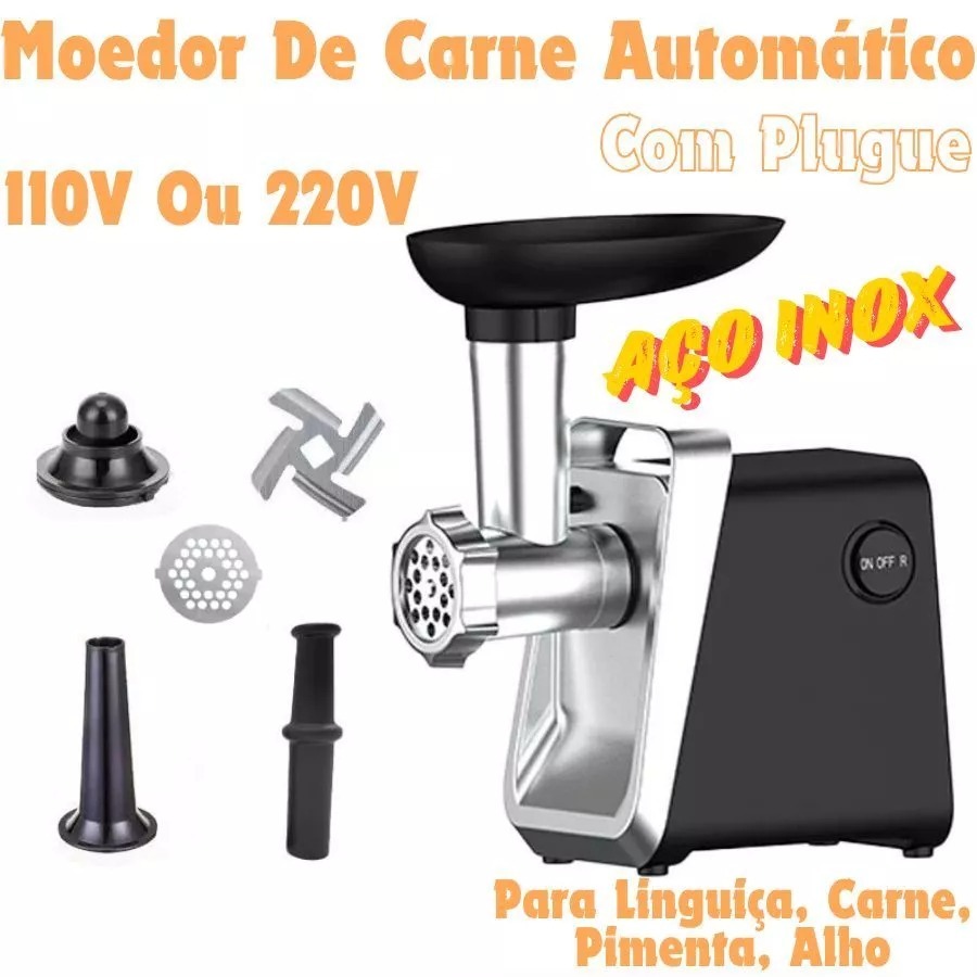 Moedor de carne elétrico 800W pode fazer salsichas e frango 110V/220v em Oferta na Shopee