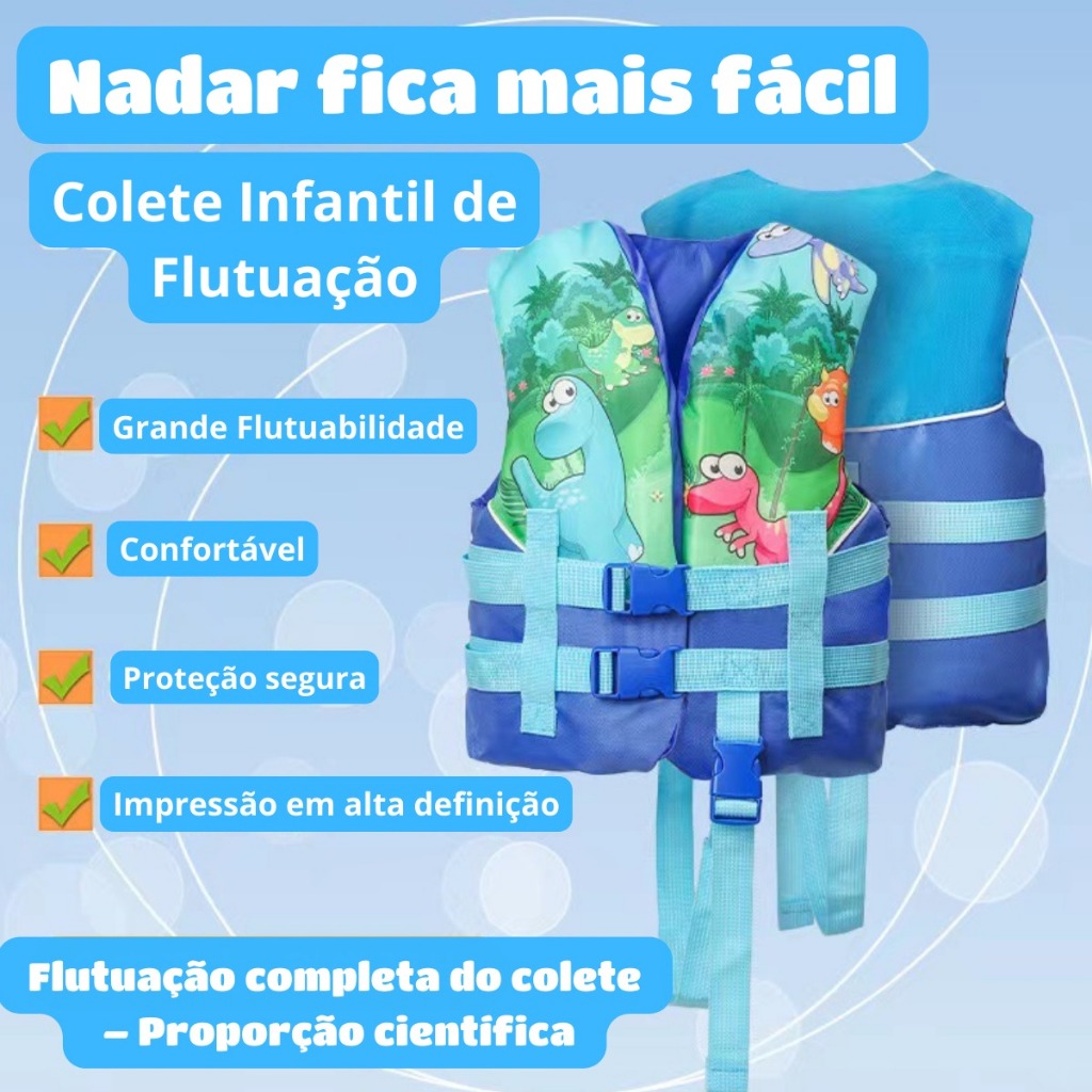 Colete Salva Vidas Infantil 20-50kg Boia Criança Piscina