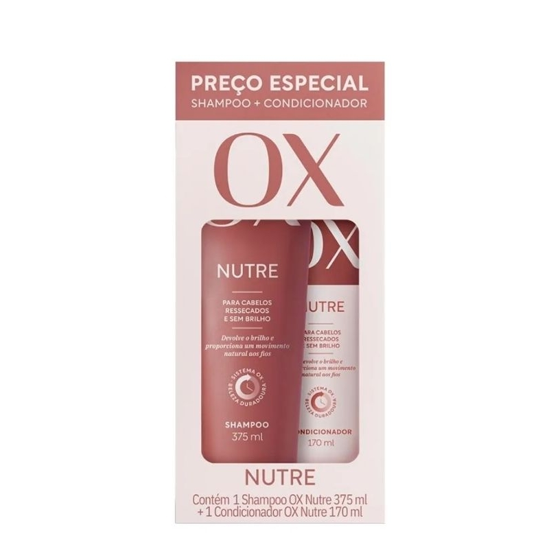 Kit Ox Nutre Shampoo 375 ml + Condicionador 170 ml.