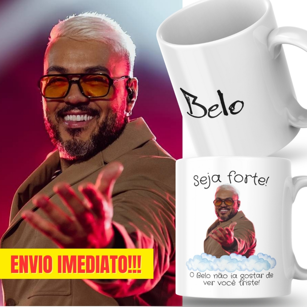 Caneca Xicara Porcelana 325ml Seja Forte Belo Pagode Fã Personalizada Presente Decoração Casa