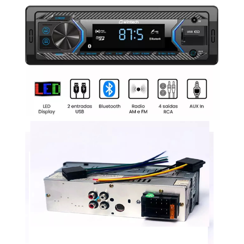 Toca Radio Som  Bluetooth Usb Sd 800w Não Pioneer