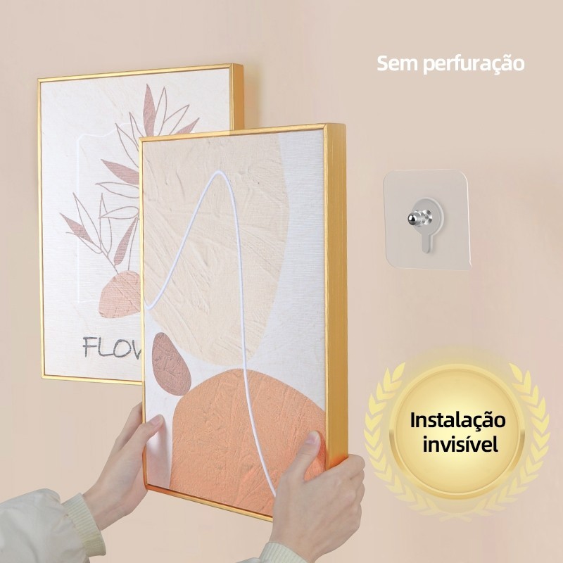 Parafuso com adesivo sem rastros, fácil de fixar na parede, com carga estável