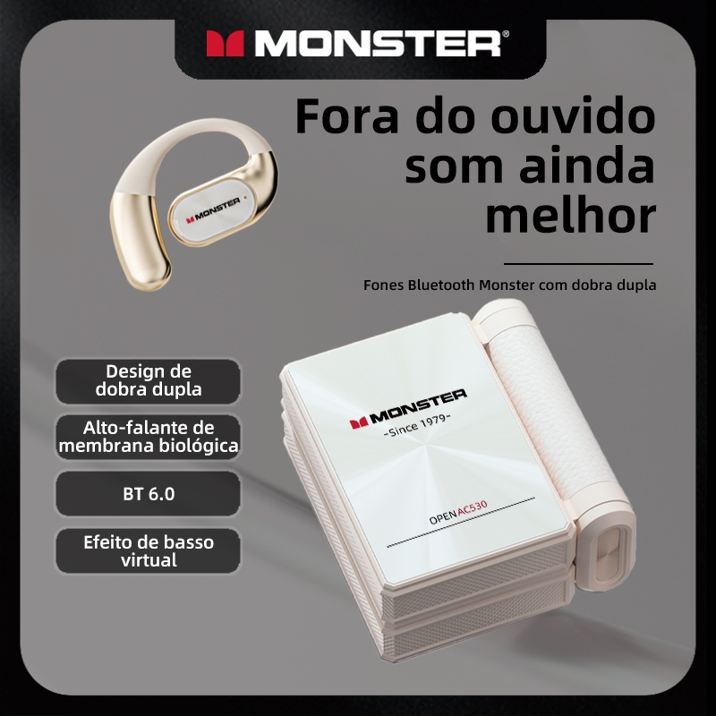 MONSTER AC530 Bluetooth Wireless Earphones High Quality Noise Reduction Stereo 6.0 HD