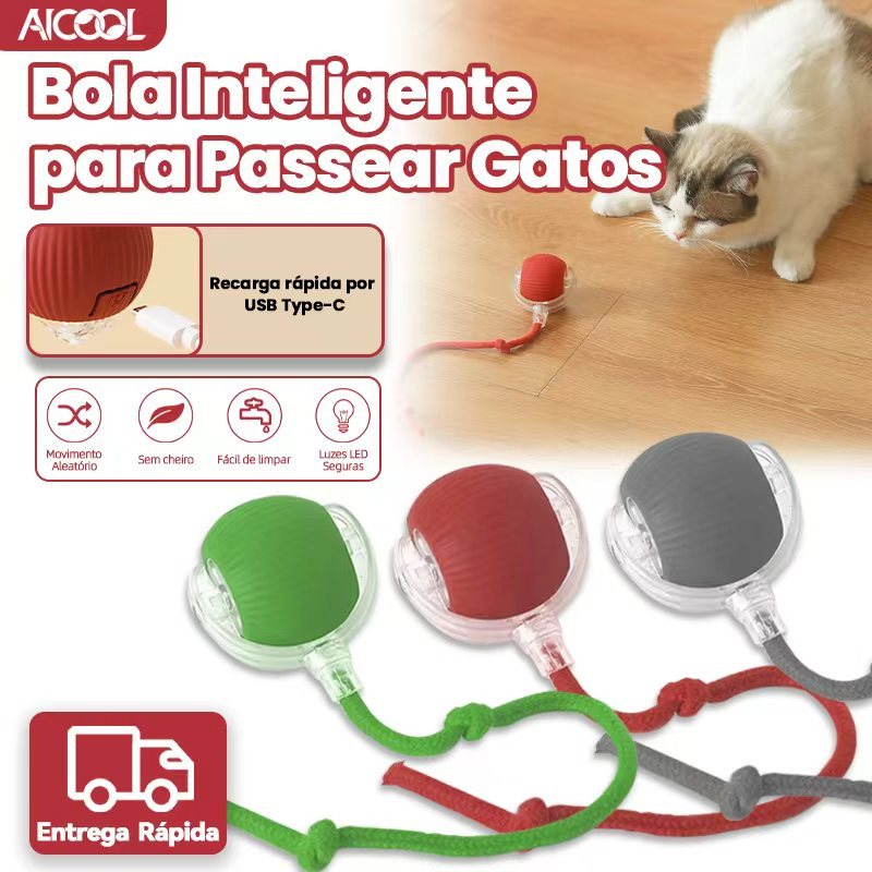 AICOOL Carregamento rápido tipo C/bola inteligente para gatos/libera facilmente a energia do gato