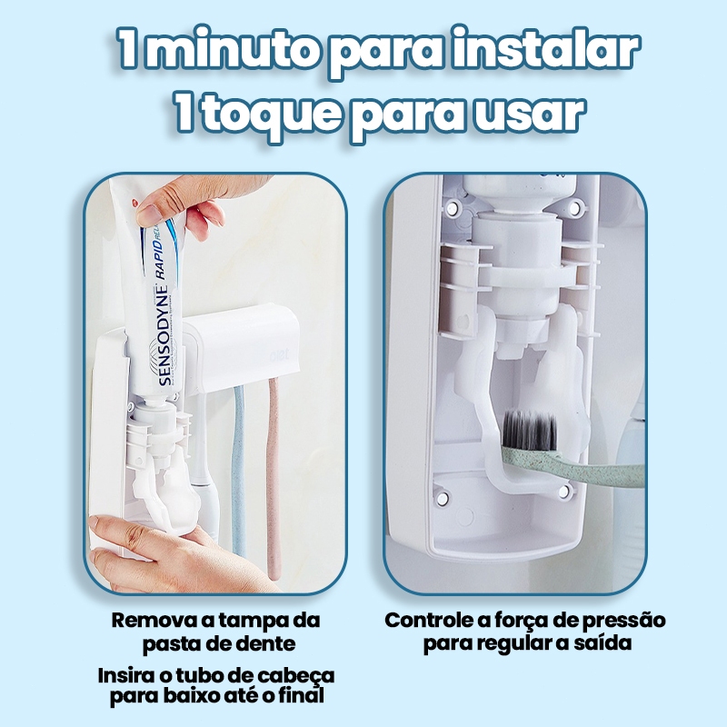 AICOOL Aplicador automático de pasta de dente e suporte para escova de dentes