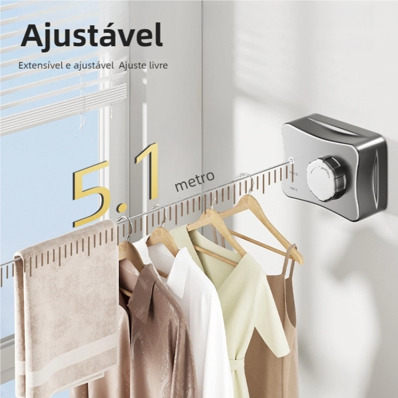 Corda de secar roupa telescópica sem perfuração! Seca roupas e edredões sem ocupar espaço em Oferta na Shopee