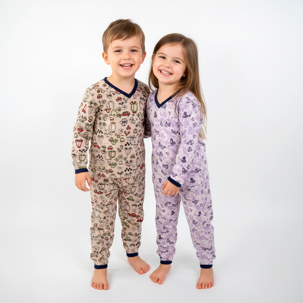 Pijama Infantil Algodão Confortável Estampado Menino Menina Conjunto Leve e Macio para Dormir
