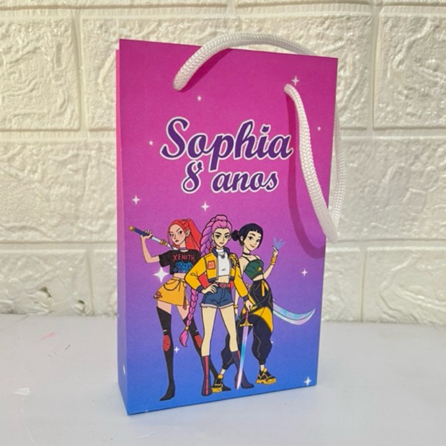 Sacolinha Guerreiras do K Pop  – PEGUE E MONTE Lembrancinha Personalizada de Festa / Bolsinha personalizada Huntrix