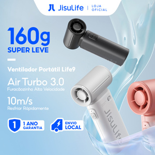 JISULIFE Mini Ventilador Portátil de Mão Turbo 5 Velocidade 18 hora Recarregável 5000mAh (Life9) em Oferta na Shopee