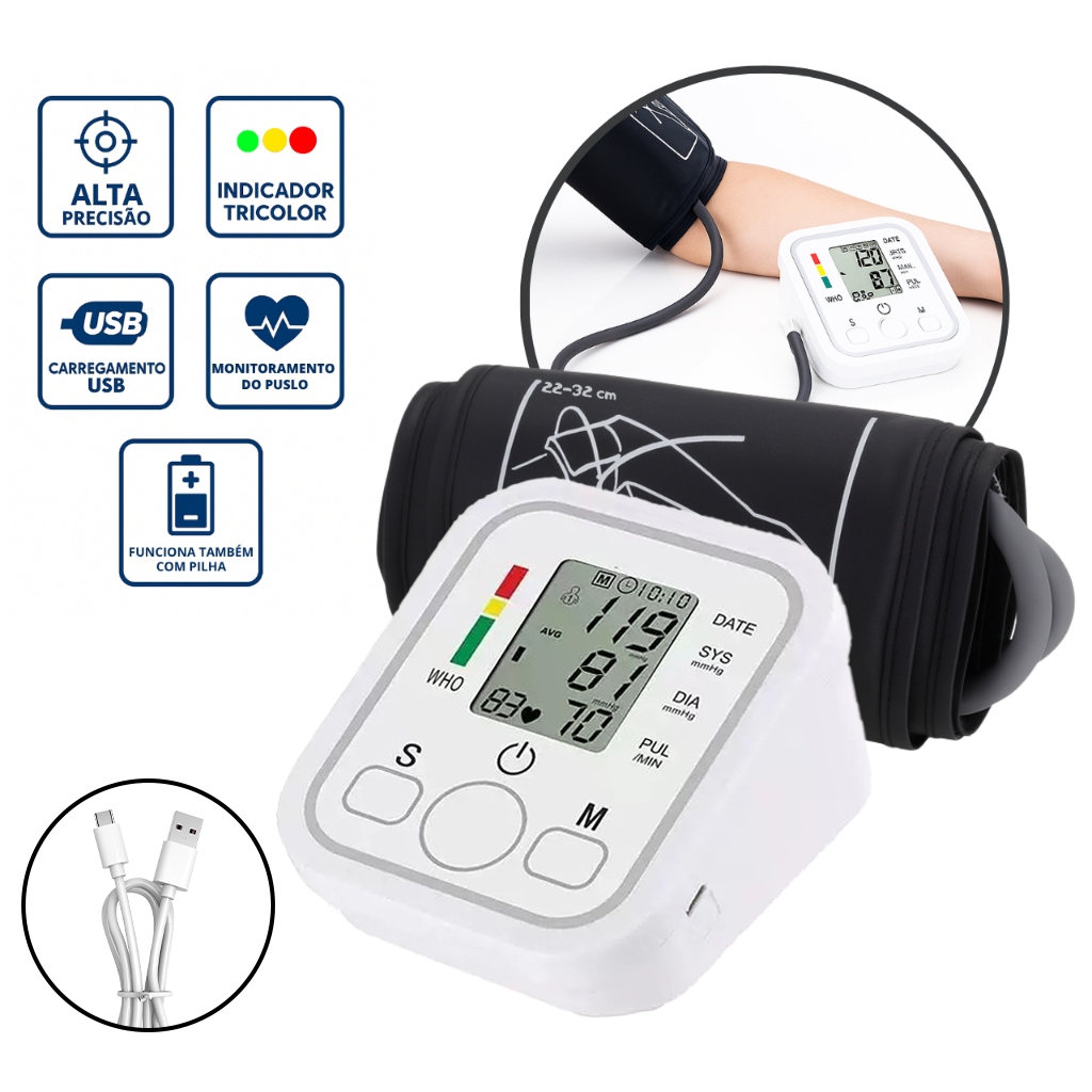 Aparelho De Medir Pressão De Braço Eletrico La800 G-tech com fonte F10