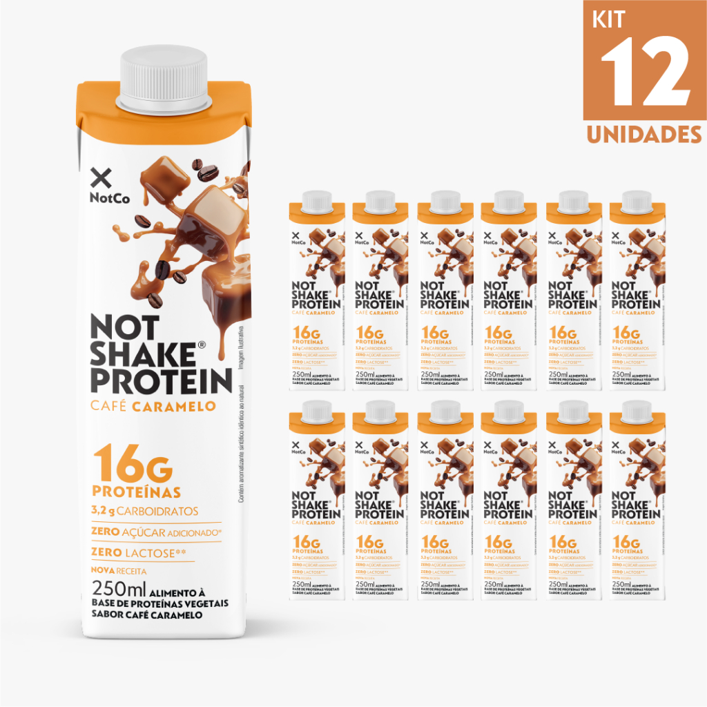 Kit Bebida Proteica NotCo NotShake Protein 16g de Proteina Cafe Caramelo 250ml em Oferta na Shopee