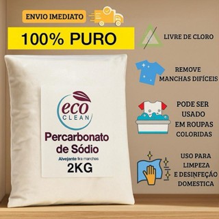 Percarbonato De Sódio Alvejante Sem Cloro Tira Manchas 100% Puro. Limpeza, Clareador e Desinfecção. em Oferta na Shopee