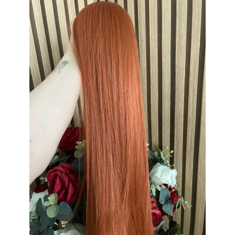 Cabelo russo semi humano ✨75cm 200g✨mega hair ruivo aplique fibra russa humanizado superior cabelo orgânico bio humano