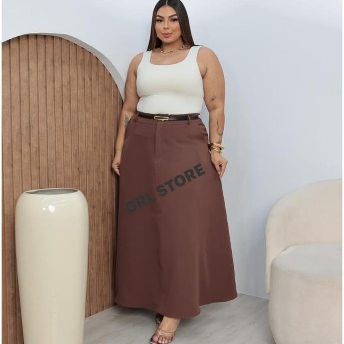 "Saia Godê Evangélica em Alfaiataria Plus Size (G1, G2, G3) – Cores Elegantes e Conforto Sofisticado ✨👗💖" em Oferta na Shopee
