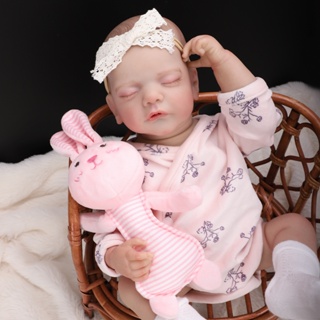 Bebê Reborn Boneca Realista 48cm Menina Silicone Cabelo Pintado De Olhos Fechados em Oferta na Shopee