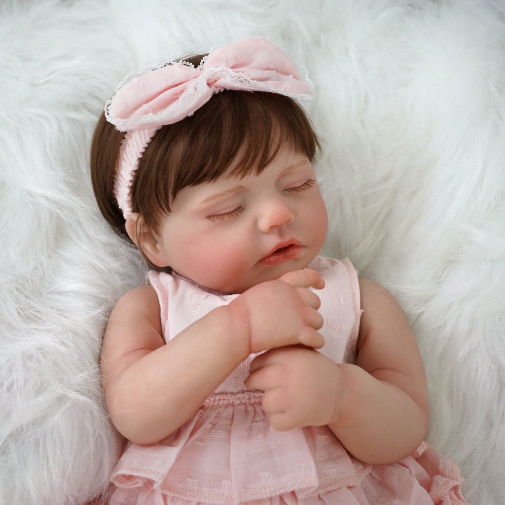 Bebê Reborn 48cm Boneca Silicone Menina Realista Olho Fechado em Oferta na Shopee